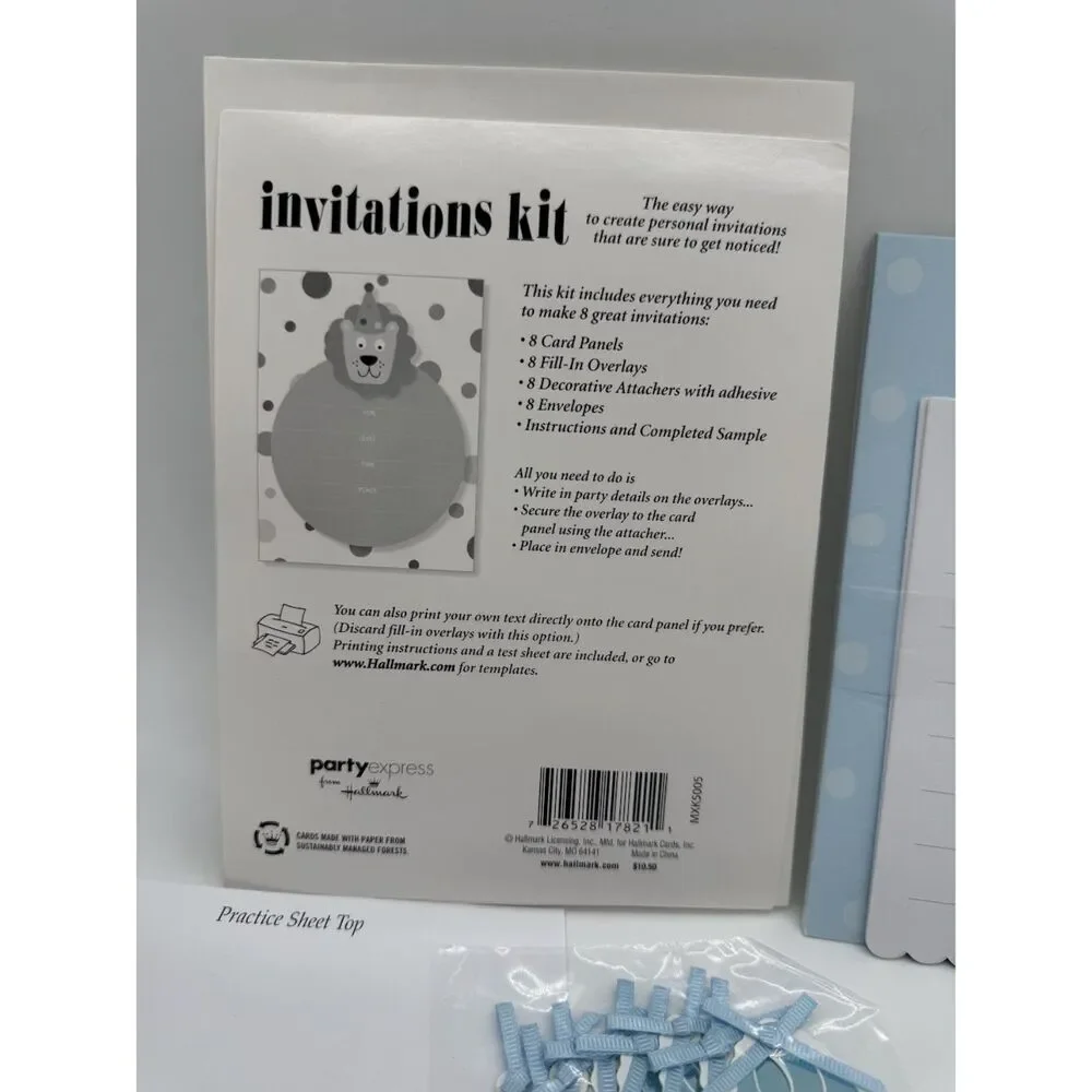 Baby Shower Invitation Kit makes 8 Invitation